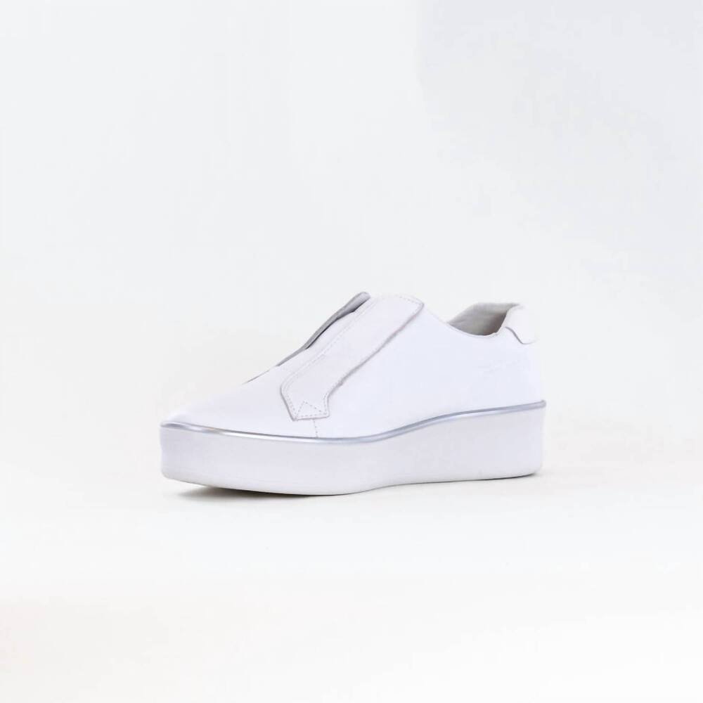 NEW ZIERA women's zikta w sneakers in white leather/ white sole